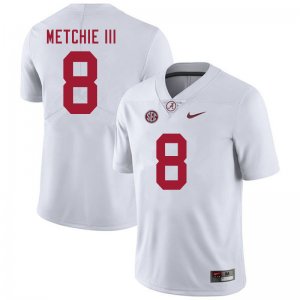 NCAA Men's Alabama Crimson Tide #8 John Metchie III Stitched College 2020 Nike Authentic White Football Jersey NK17C84EM